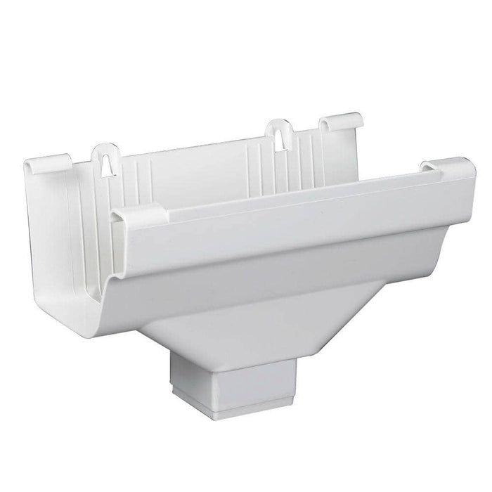 Gutter Outlet 5 in. with 2 in. x 3 in. Drop Outlet Vinyl White