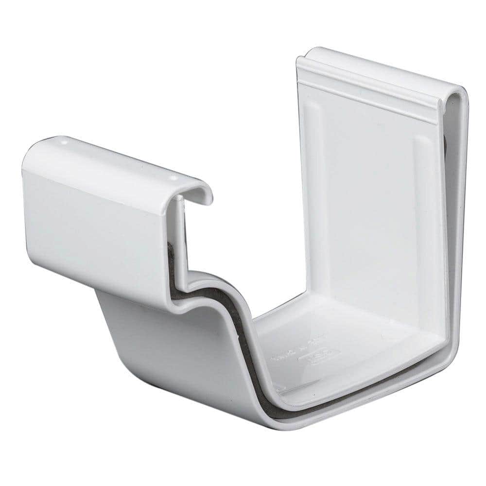 Gutter Joint Connector 5 in. Vinyl White Same-Day Delivery