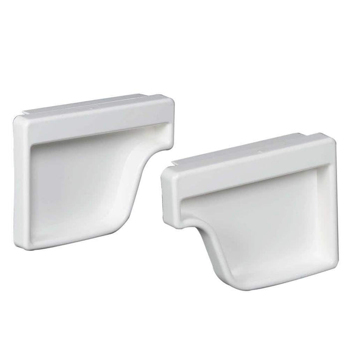 Gutter Clips 5 in. End Cap Vinyl White (2-Pack)