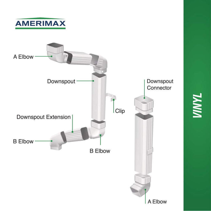 Gutter Joint Connector 2 in. x 3 in. DownspoutVinyl White