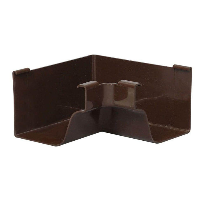 Gutter Inside Miter 5 in. Corner Vinyl Brown