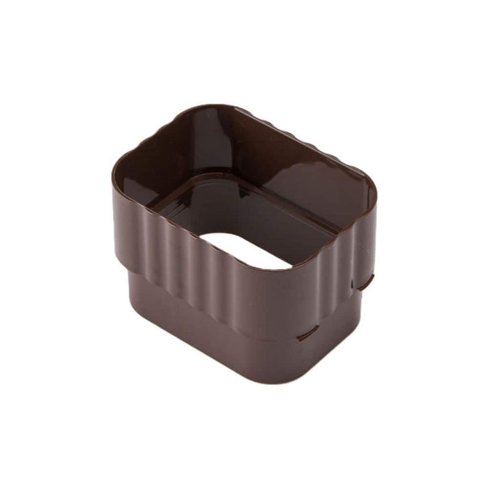 Gutter Joint Connector 2 in. x 3 in. Downspout Vinyl Brown