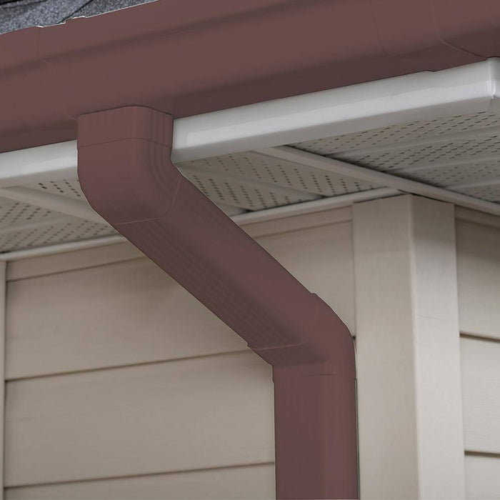 Gutter Elbow-A 2 in. x 3 in. Downspout Vinyl Brown