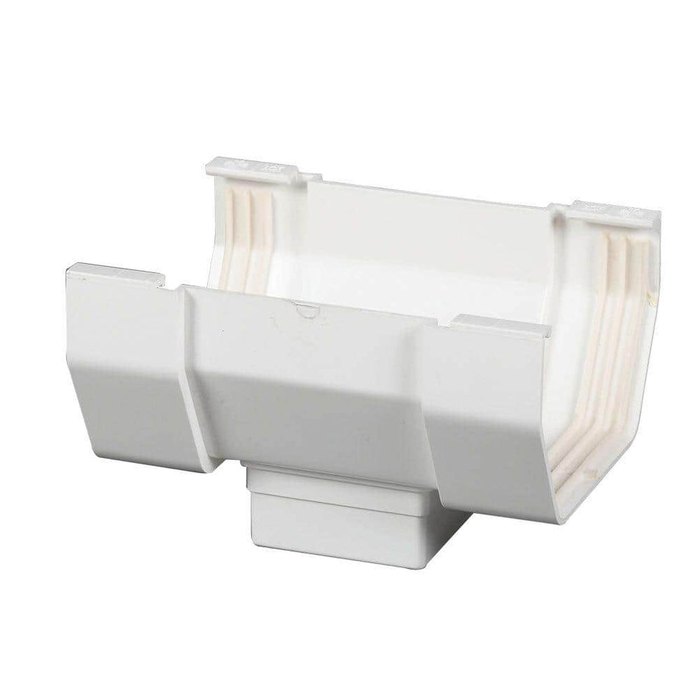 Gutter Outlet 4 in. Center Vinyl White Same-Day Delivery