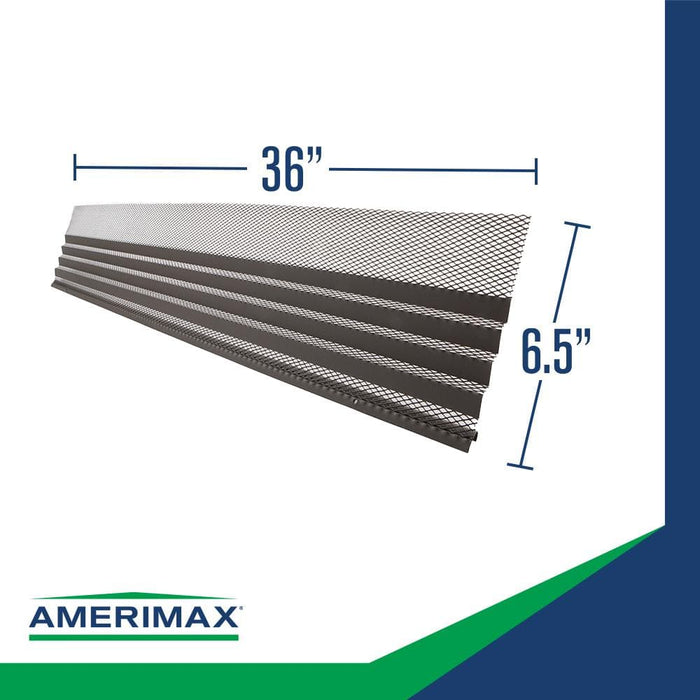 Gutter Guard Mesh 7 in. x 3 ft. Steel Black Grey