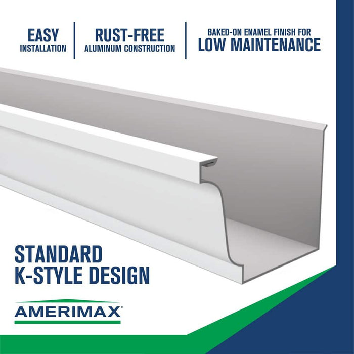 Gutter 5 in. x 10 ft. Style-K Aluminum White