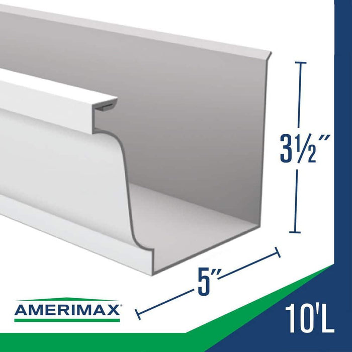 Gutter 5 in. x 10 ft. Style-K Aluminum White