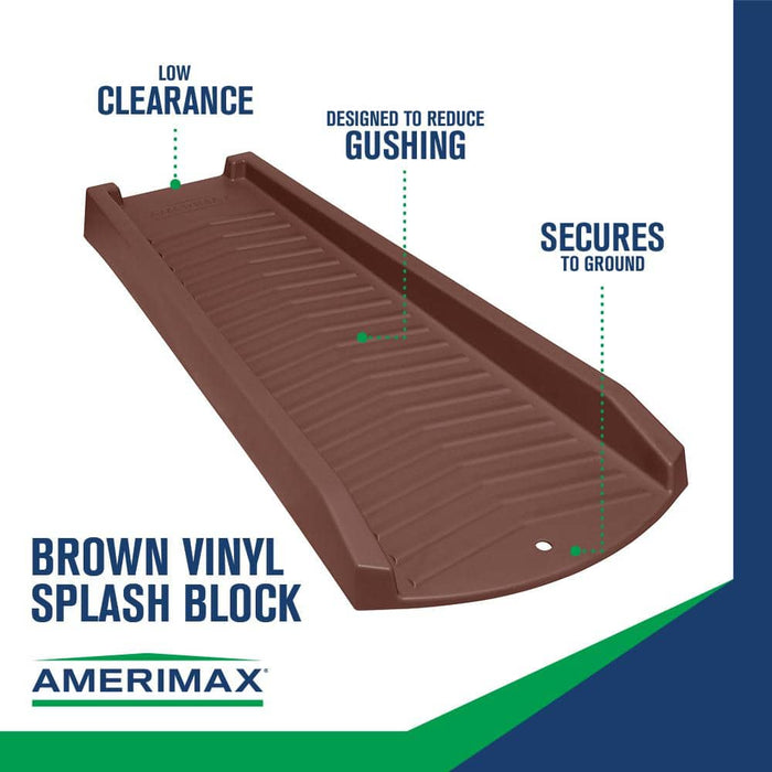 Gutter Splash Blocks 24 in. PVC Brown