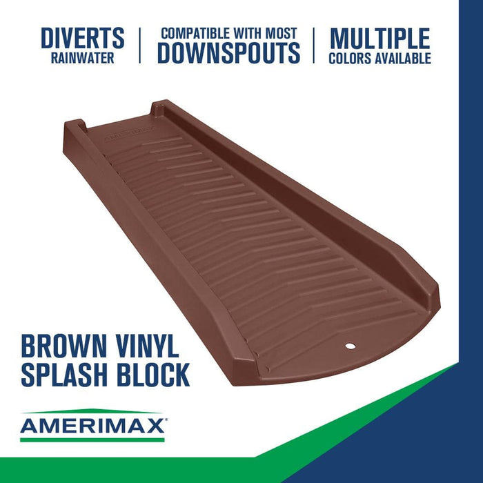 Pvc Splash Block Gutter Splash Blocks 24 in. PVC Brown Same-Day Delivery