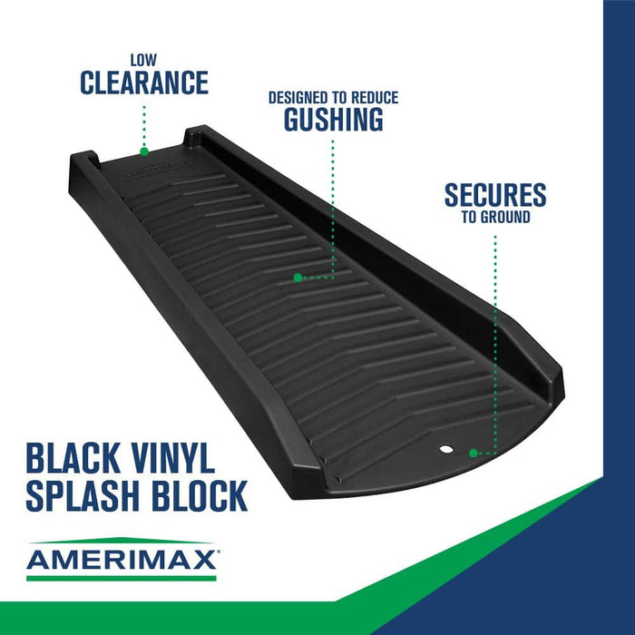 Gutter Splash Blocks 24 in. PVC Black