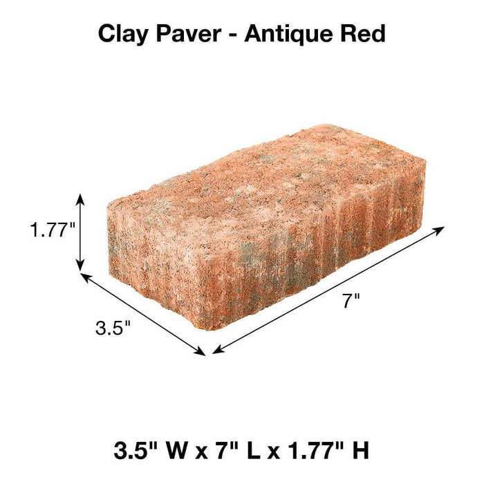 Concrete Paver 7 in. x 3.5 in. x 1.77 in. Antique Red  Pavestone 5