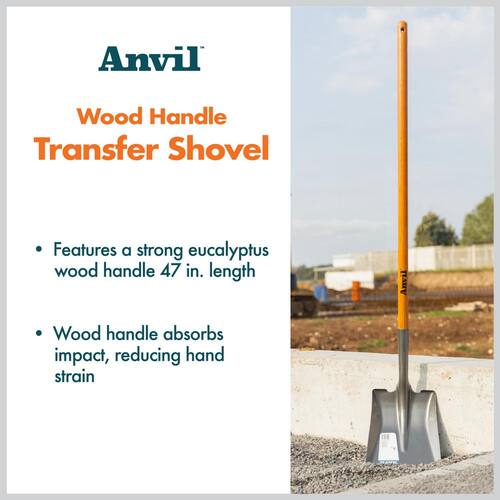 Transfer Shovel Wood Handle Carbon Steel 47 in.