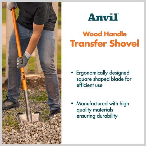 Transfer Shovel Wood Handle Carbon Steel 47 in.