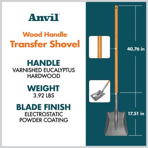 Transfer Shovel Wood Handle Carbon Steel 47 in.