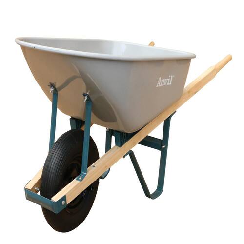 Wheelbarrow Steel 6 cu. ft. with Pneumatic Tire and Wood Handles