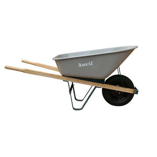 Wheelbarrow Steel 6 cu. ft. with Pneumatic Tire and Wood Handles