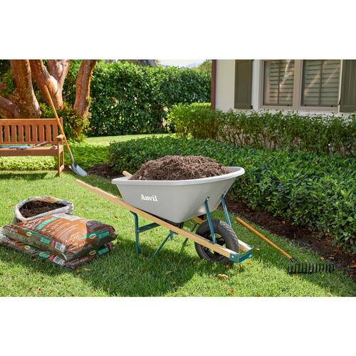 Wheelbarrow Steel 6 cu. ft. with Pneumatic Tire and Wood Handles