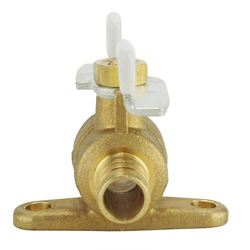 Ball Valve Brass PEX-B Barb 1/2 in. with Tee Handle and Mounting Pad