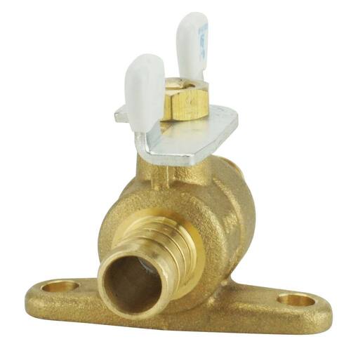 Ball Valve Brass PEX-B Barb 1/2 in. with Tee Handle and Mounting Pad