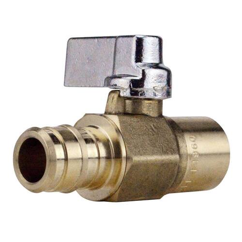 Ball Valve Brass 1/2 in. PEX-A Barb x 1/2 in. Solder