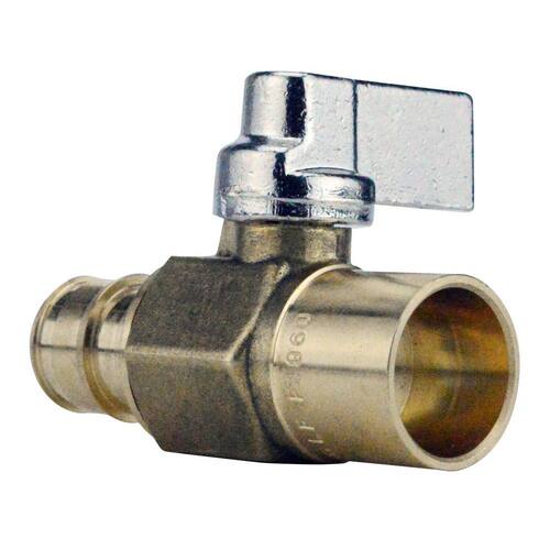 Ball Valve Brass 1/2 in. PEX-A Barb x 1/2 in. Solder