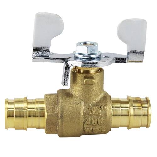 Ball Valve 1/2 in. Brass PEX-A Barb with Tee Handle