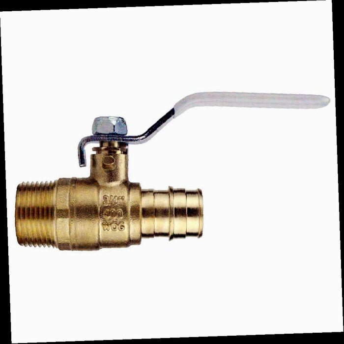 Ball Valve 3/4 in. Brass PEX-A Barb x 3/4 in. Male Pipe Thread