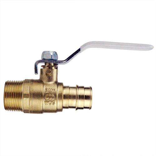 Ball Valve 3/4 in. Brass PEX-A Barb x 3/4 in. Male Pipe Thread