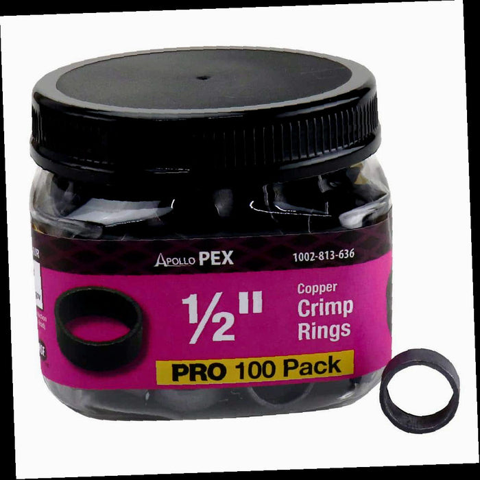 Crimp Ring Pro Pack 1/2 in. Copper (100-Pack)