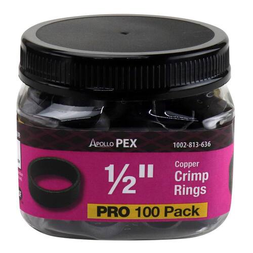 Crimp Ring Pro Pack 1/2 in. Copper (100-Pack)