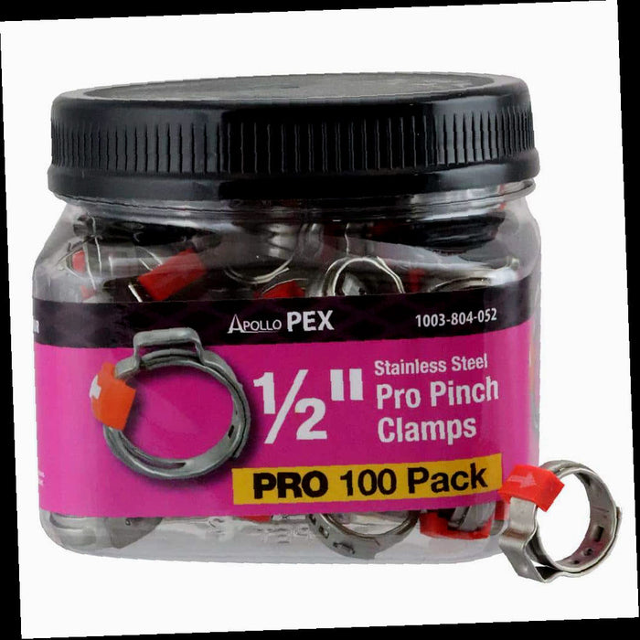 Stainless Steel PEX-B Barb Pro Pinch Clamp 1/2 in. Pro Pack (100-Pack)