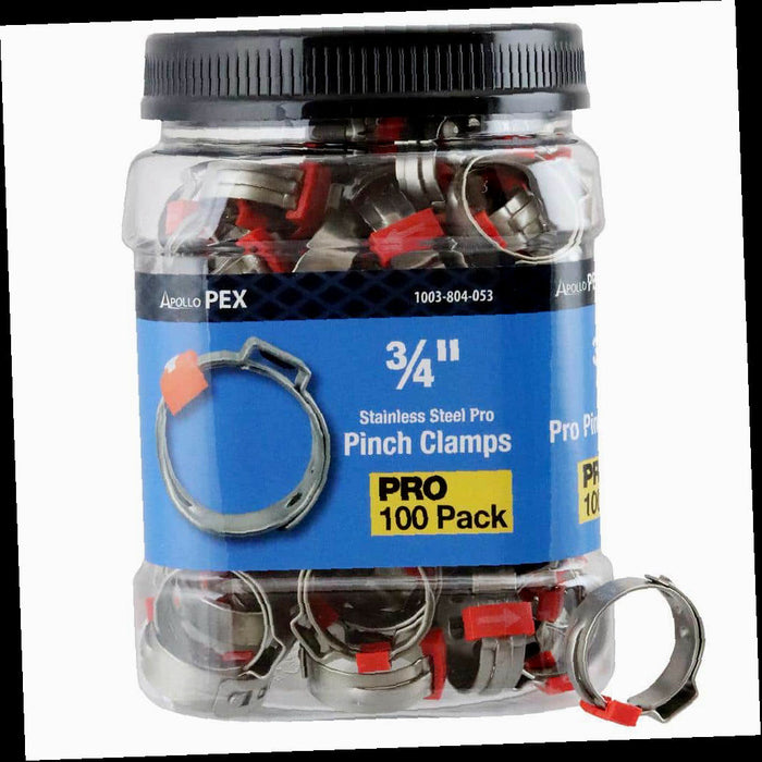 Stainless Steel PEX-B Barb Pro Pinch Clamp 3/4 in. Pro Pack (100-Pack)