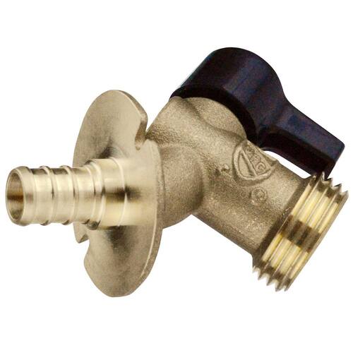 Sillcock Quarter-Turn 1/2 in. Brass PEX-B Barb x 3/4 in. Garden Hose Thread