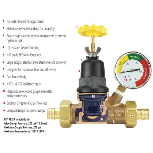 PEX Pressure Regulating 3/4 in. Barb PSI-400