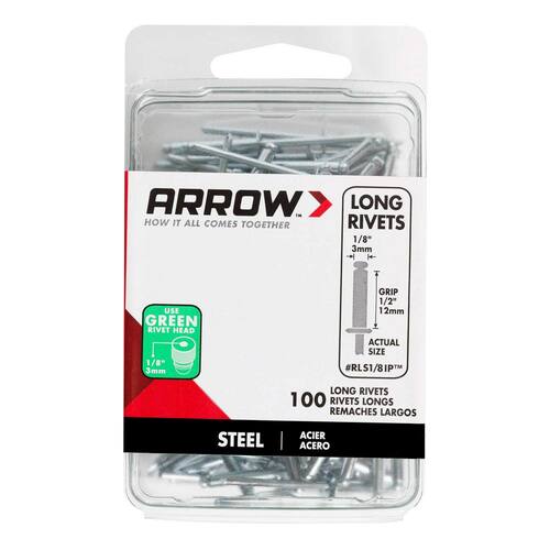 Steel Rivets 1/8 in. Long (100-Pack)