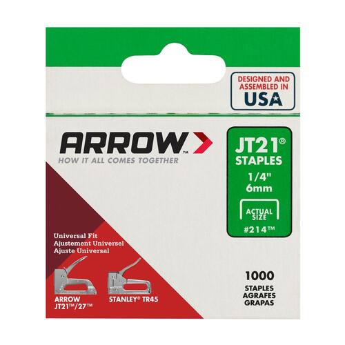 Galvanized Steel Staples 22.5-Gauge 1/4 in. Leg x 7/16 in. Crown (1,000-Pack)