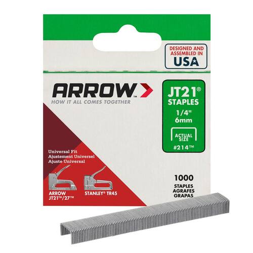 Galvanized Steel Staples 22.5-Gauge 1/4 in. Leg x 7/16 in. Crown (1,000-Pack)