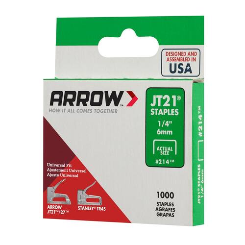 Galvanized Steel Staples 22.5-Gauge 1/4 in. Leg x 7/16 in. Crown (1,000-Pack)