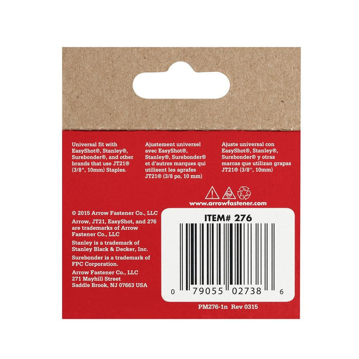 Steel Staples 3/8 in. Leg x 7/16 in. 276 JT21 Electro-galvanized Medium Crown 22.5-Gauge (1000-Pack) — view 9