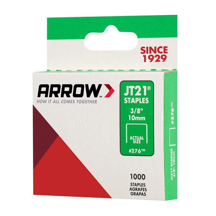 Steel Staples 3/8 in. Leg x 7/16 in. 276 JT21 Electro-galvanized Medium Crown 22.5-Gauge (1000-Pack) — view 10