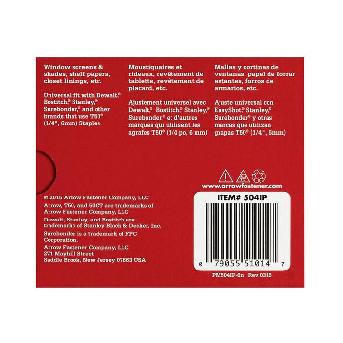 Steel Staples 1/4 in. Leg x 3/8 in. 504IP Galvanized Med. Crown Divergent Point 20-Gauge Heavy-Duty (5000-Pack) — view 7