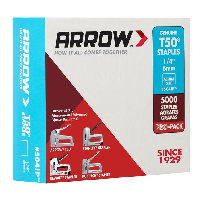 Steel Staples 1/4 in. Leg x 3/8 in. 504IP Galvanized Med. Crown Divergent Point 20-Gauge Heavy-Duty (5000-Pack) — view 9