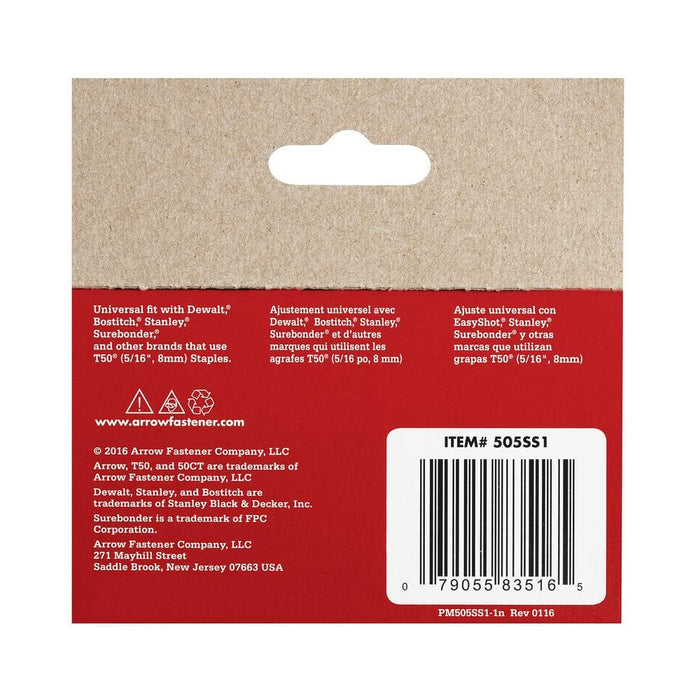 Stainless Steel Staples 5/16 in. Leg x 3/8 in. 505SS1 T50 Medium Crown 20-Gauge Heavy-Duty (1000-Pack) — view 6