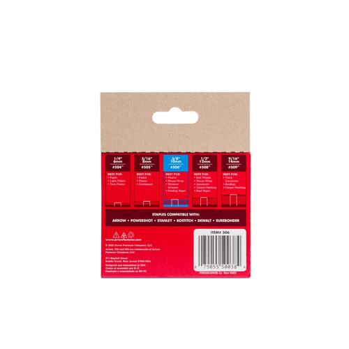 Steel Staples 3/8 in. Leg x 3/8 in. 506 Galvanized Medium Crown Divergent Point 20-Gauge Heavy-Duty (1,250-pack)