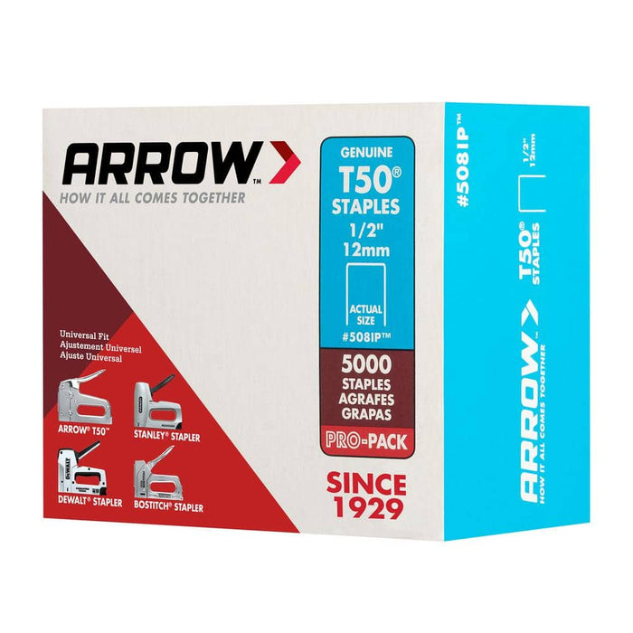 Steel Staples 1/2 in. Leg x 3/8 in. 508IP Galvanized Medium Crown Chisel Point 20-Gauge Heavy-Duty (5000-Pack) — view 8