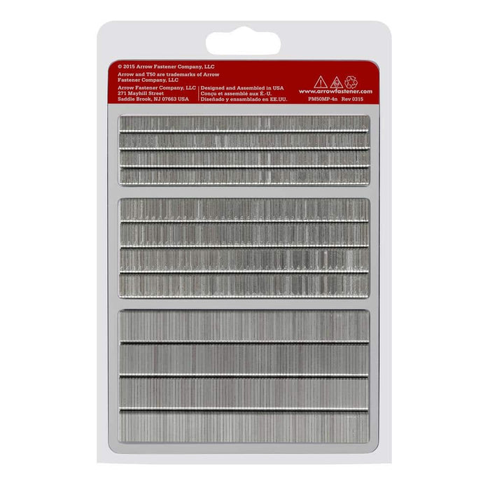 Steel Staples Multi-Pack 1/4 in. x 3/8 in. x 1/2 in. 50MP T50 Galvanized Med. Crown Mixed Point Heavy-Duty (1875-Pack) — view 5