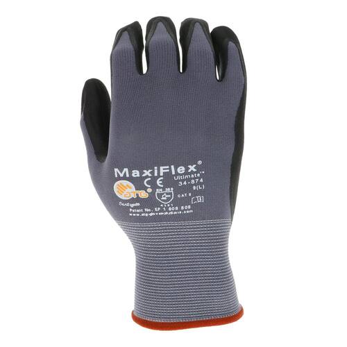 Gloves Nitrile Coated Outdoor and Work Gray with Touchscreen Capability X-Large MaxiFlex Ultimate Men's (3-Pack)