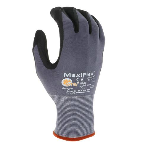 Gloves Nitrile Coated Outdoor and Work Gray with Touchscreen Capability X-Large MaxiFlex Ultimate Men's (3-Pack)