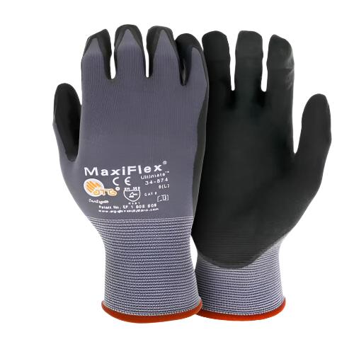 Gloves Nitrile Coated Outdoor and Work Gray with Touchscreen Capability X-Large MaxiFlex Ultimate Men's (3-Pack)