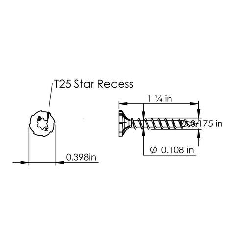 Star Drive Serrated Head Cement Board Screws, #9 x 1-1/4 in., 185-Pack